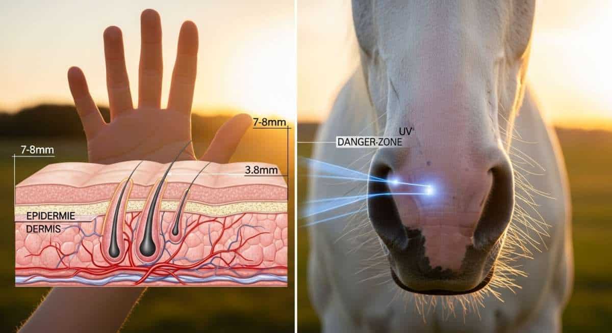 3,8 mm de peau seulement : pourquoi le soleil attaque votre cheval plus que vous ?