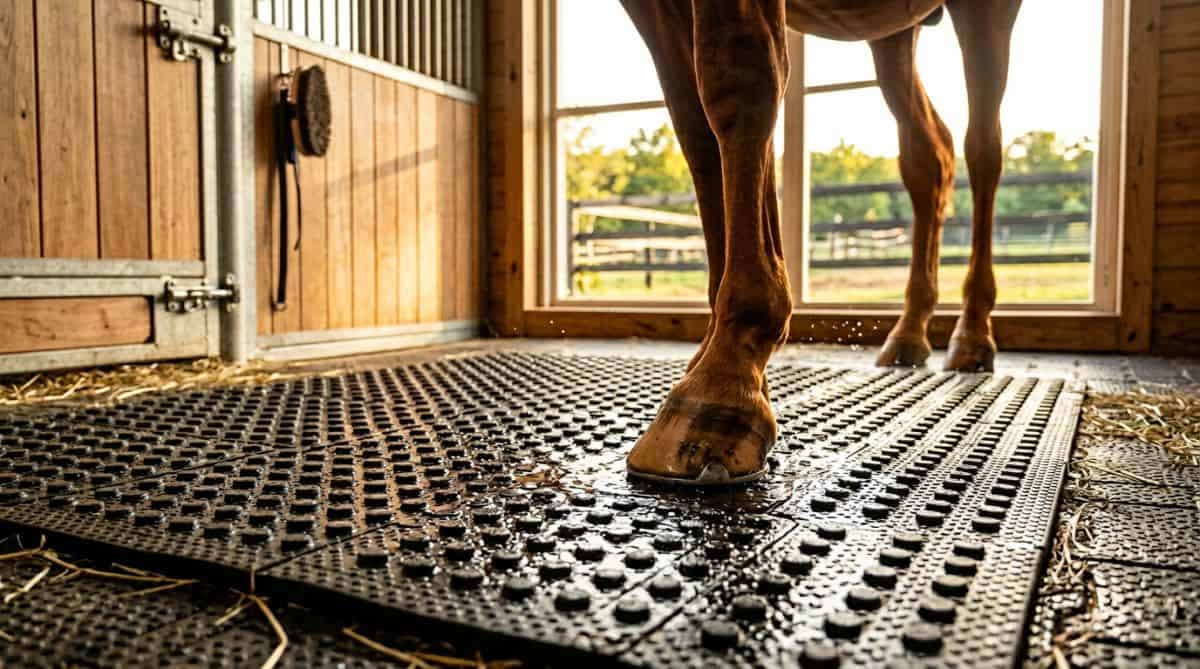 Caillebotis en caoutchouc pour box et écurie