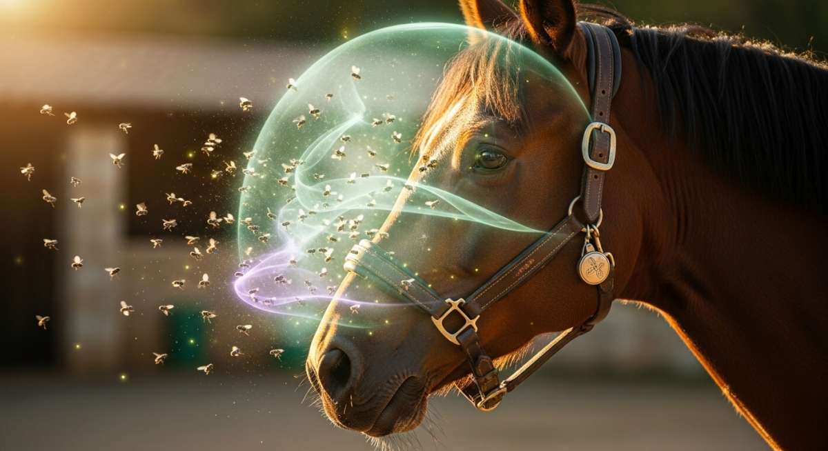 Cheval allergique aux sprays ? Le médaillon anti-mouches qui protège 4 semaines