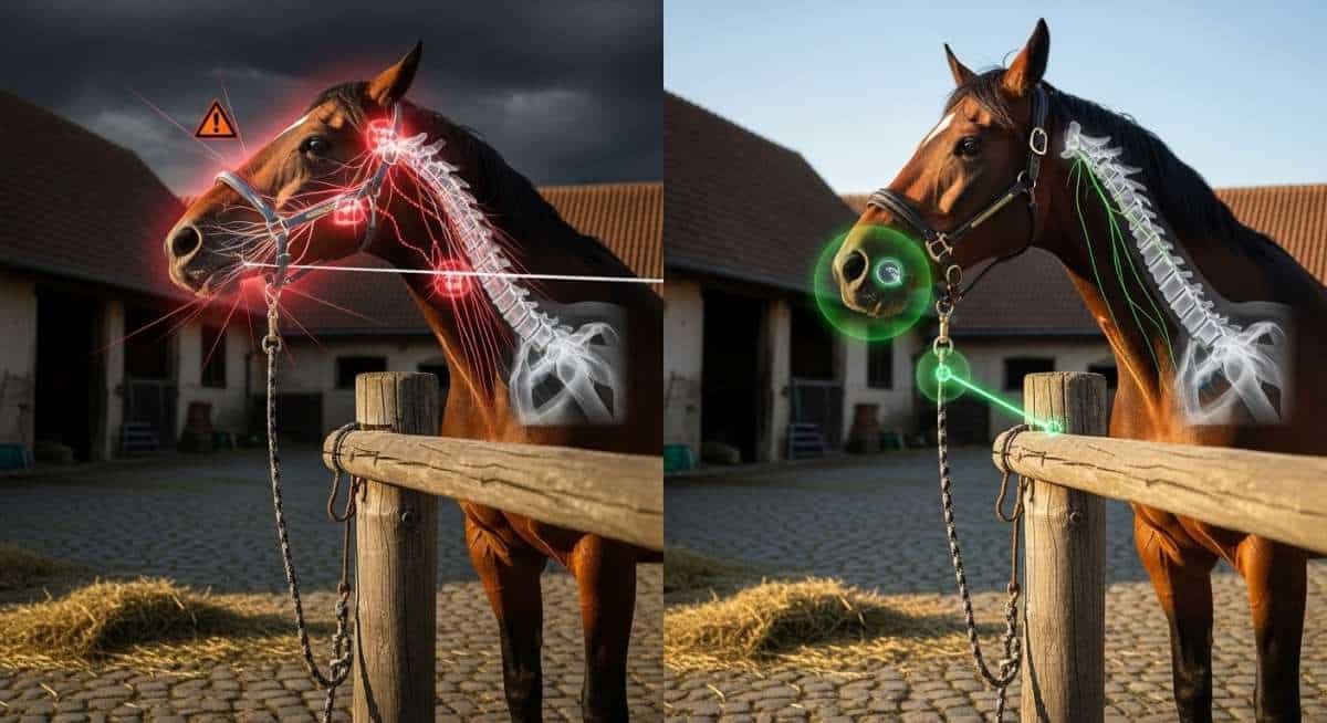 Le licol qui ne doit JAMAIS servir à attacher votre cheval (voici pourquoi)